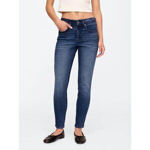 GAP FACTORY Women's Mid Rise Universal Skinny Jeans Size 28R In Dark Wash